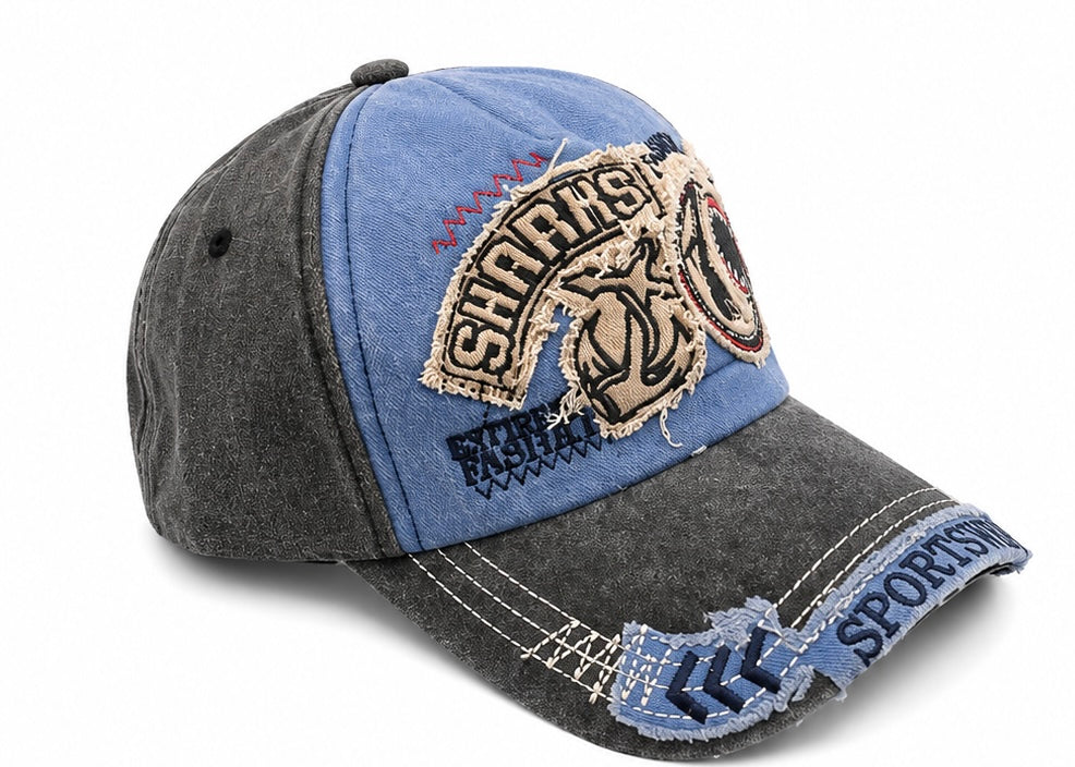 Casquette Vintage Sharks – Bleu & Gris
