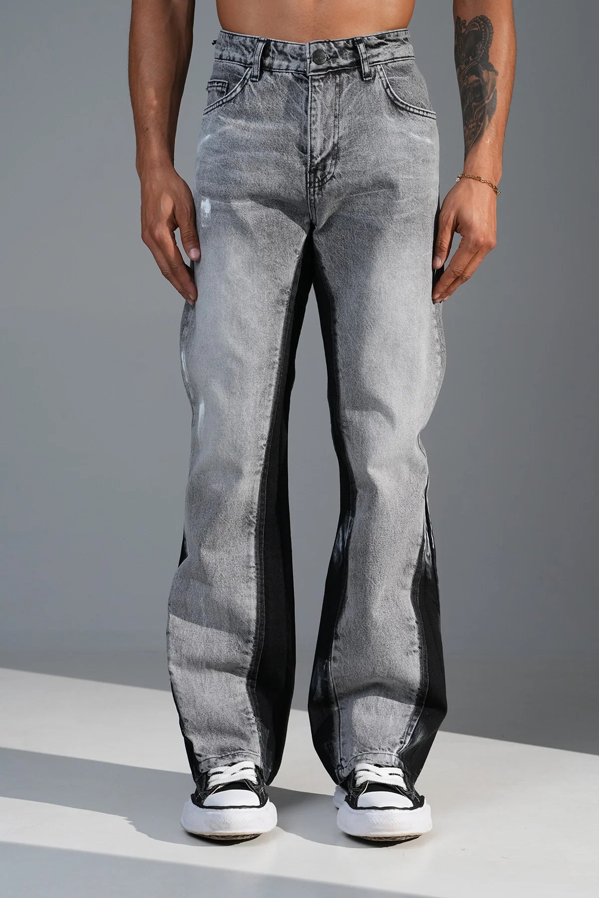 JEANS FLARE "Shadow Line" Gris