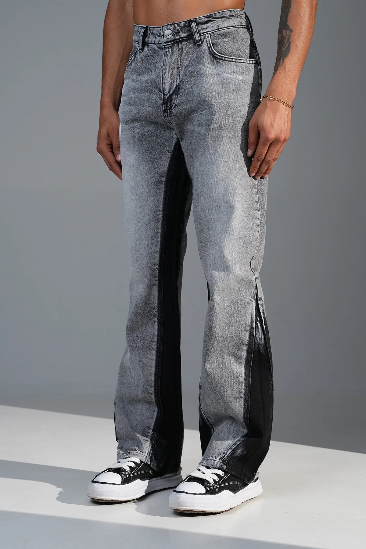 JEANS FLARE "Shadow Line" Gris