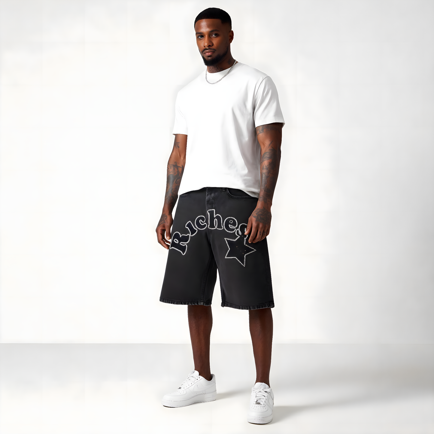 Shorts Baggy Strass "RICHES" — Black