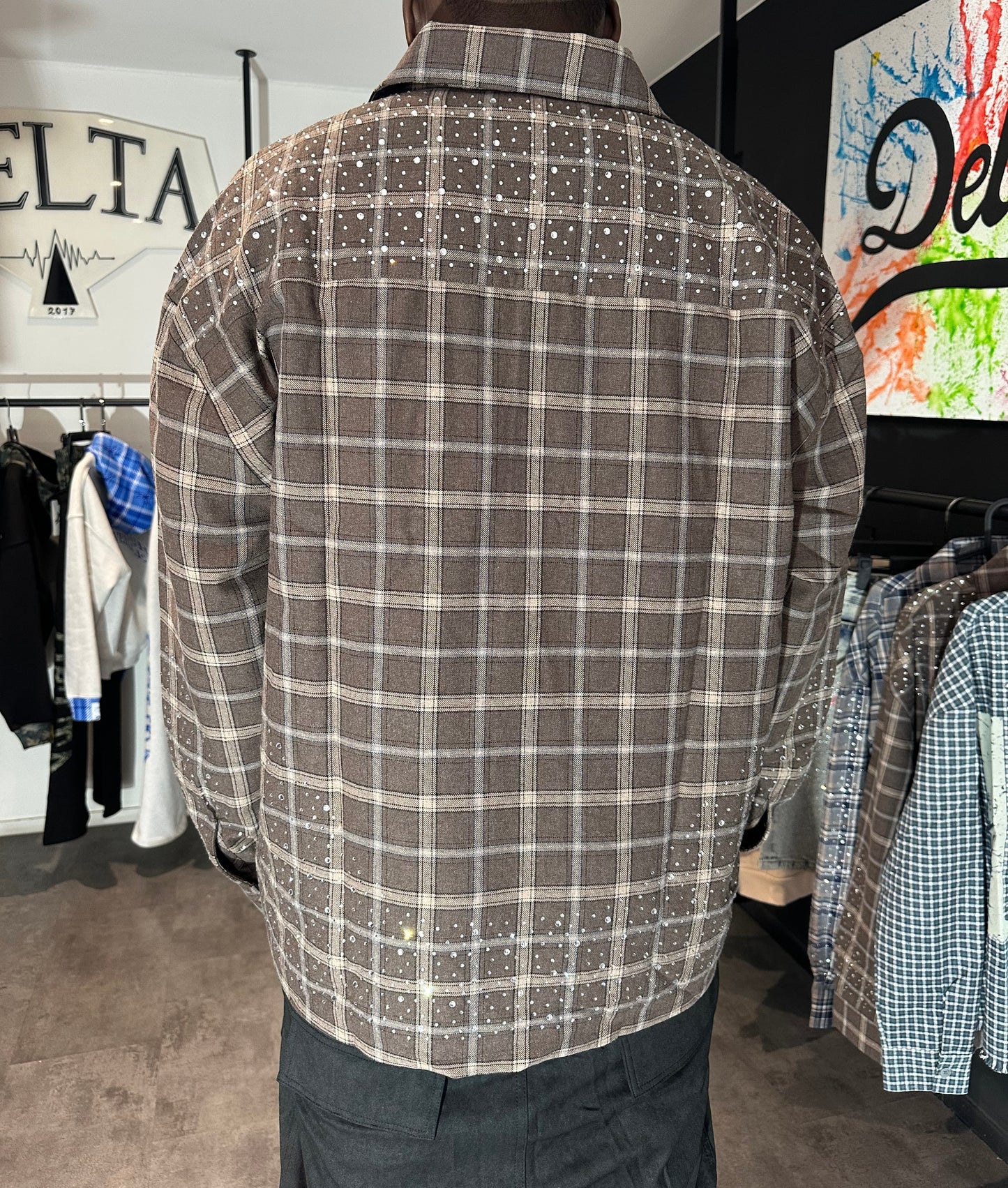 Chemise à carreaux Riches Paris – Rhinestones