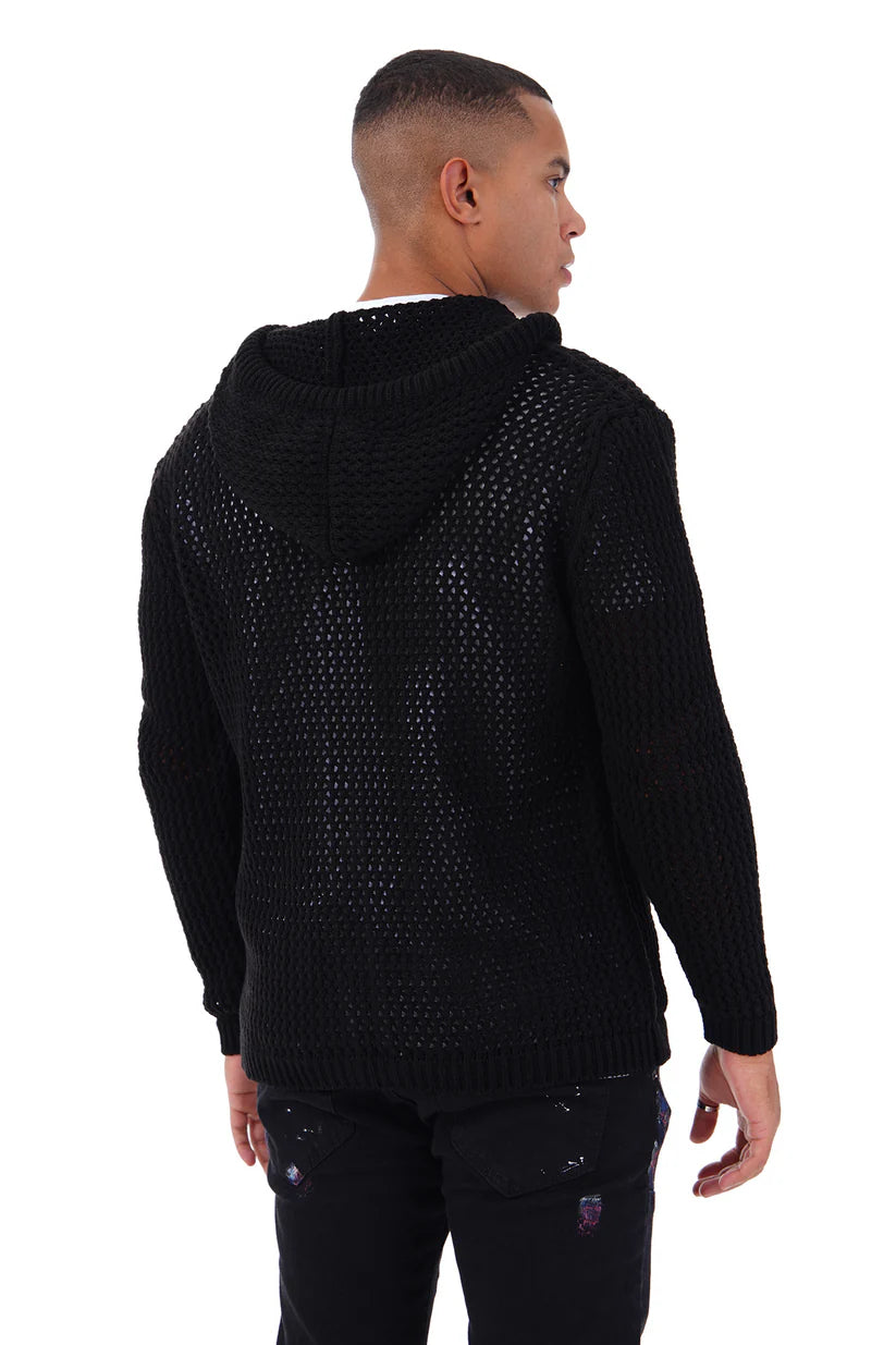Cardigan à capuche maille zippé