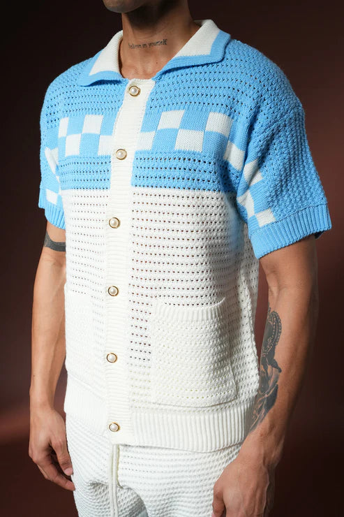 Ensemble crochet Riviera- Blanc & Bleu