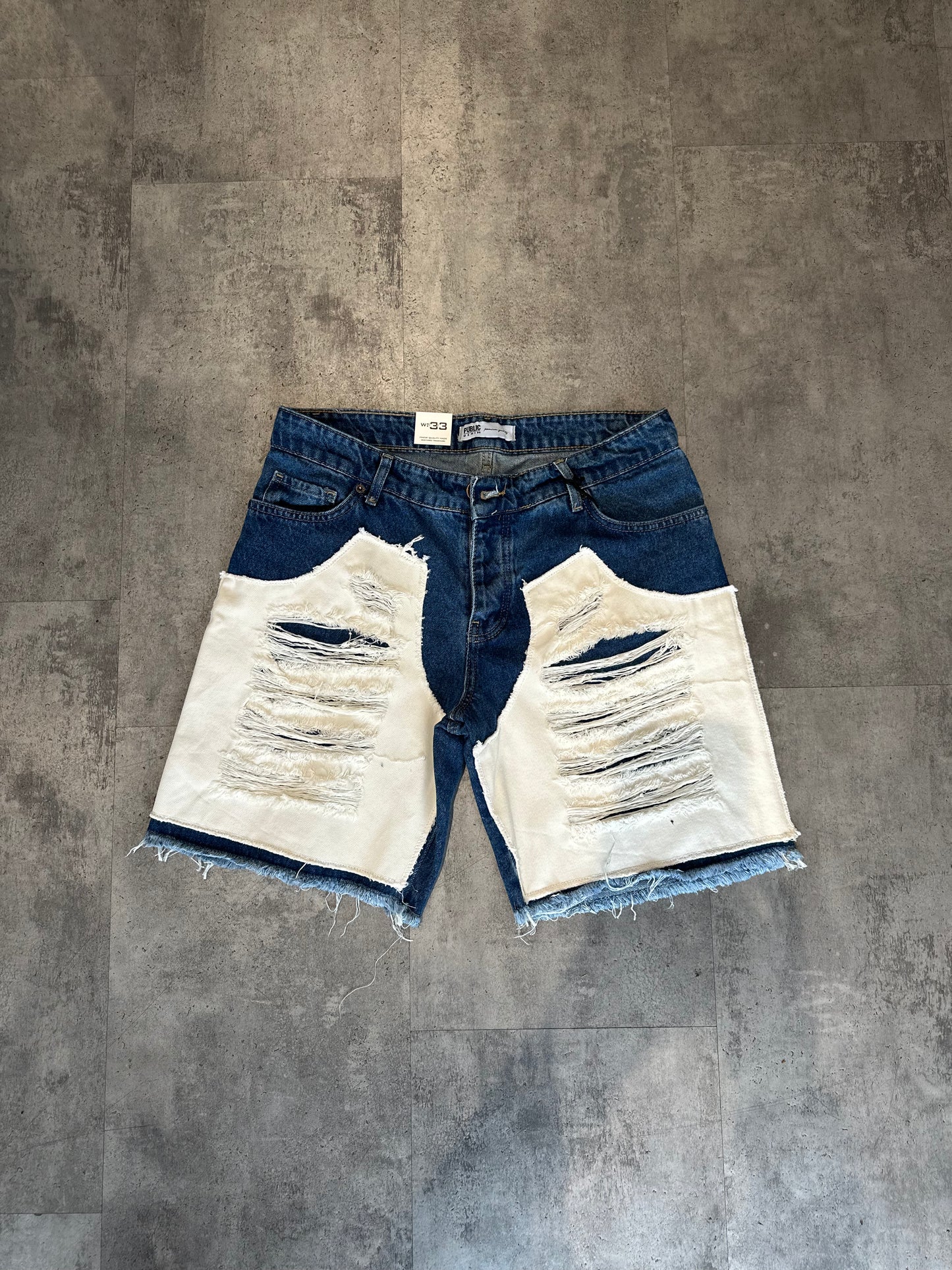 Short Jean Destroy – Jeans & Blanc
