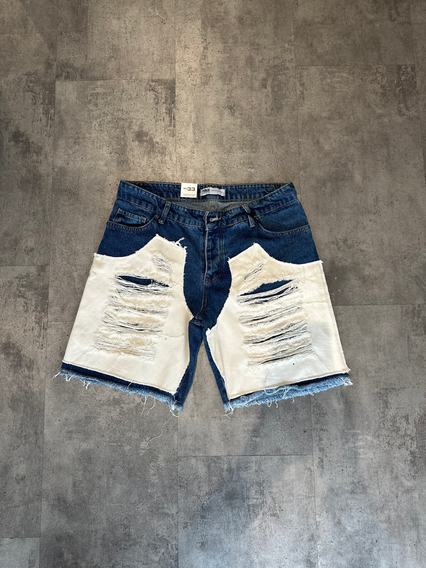 Short Jean Destroy – Jeans & Blanc
