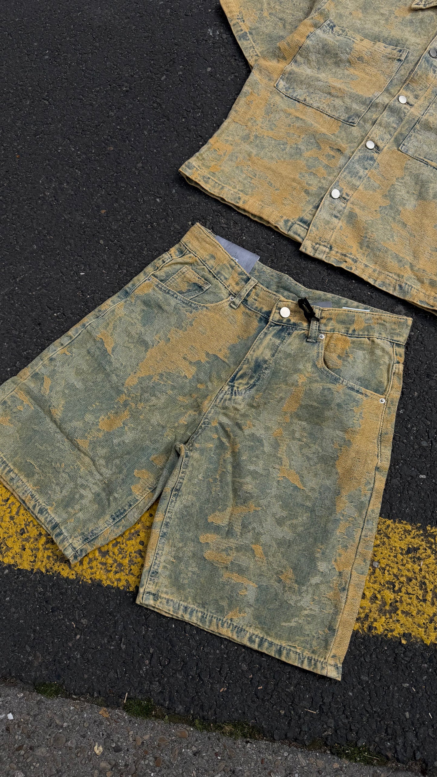 Ensemble Denim Délavé — Chemise & Short