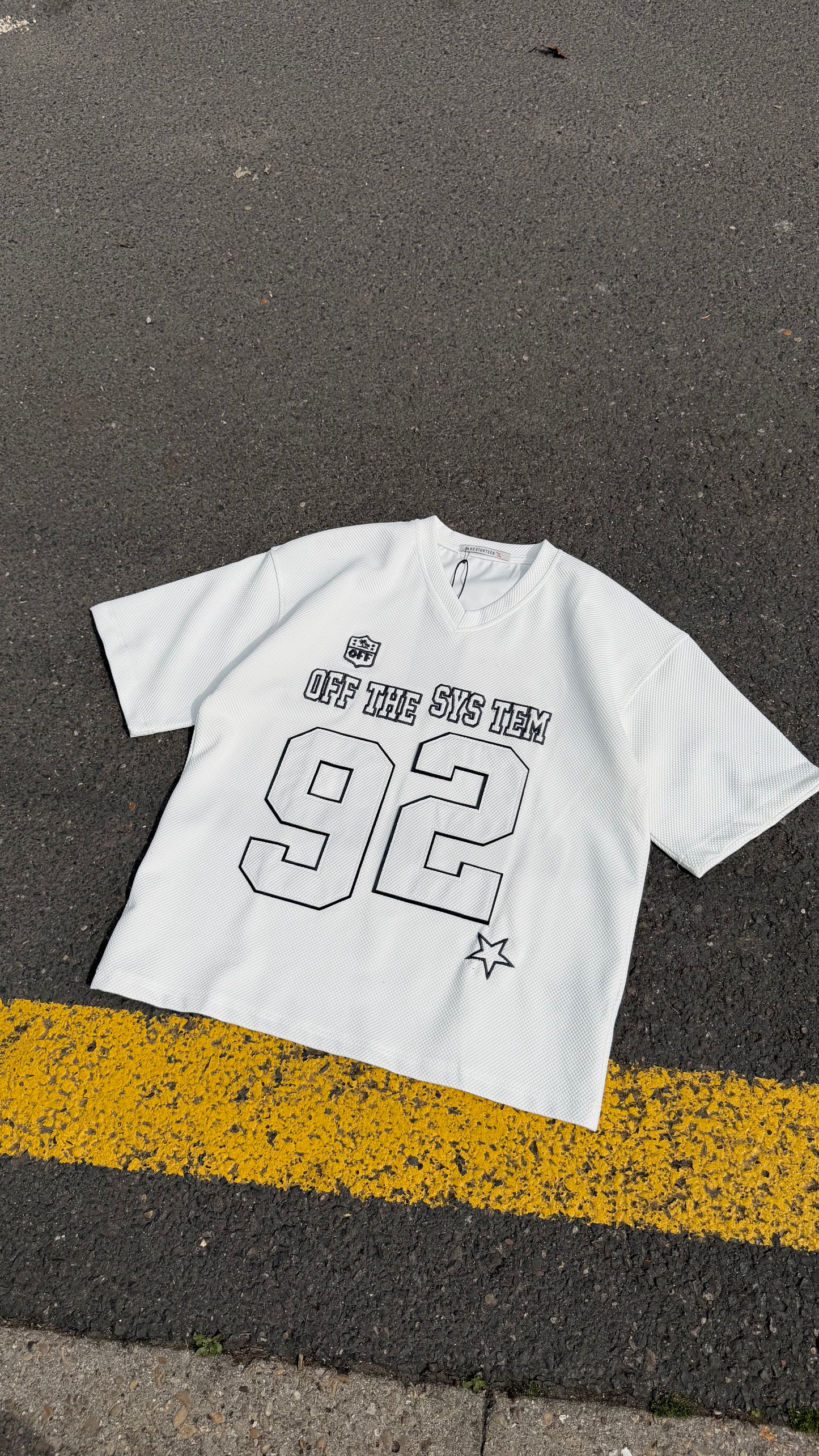Maillot Mesh Oversize "OFF THE SYSTEM 92" — Optic White
