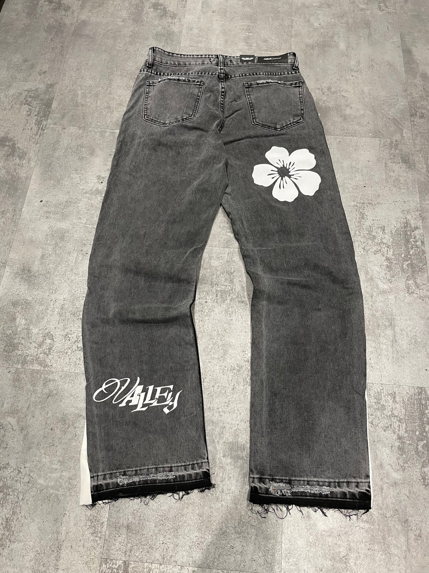 Jean Flare Fleurs - Noir