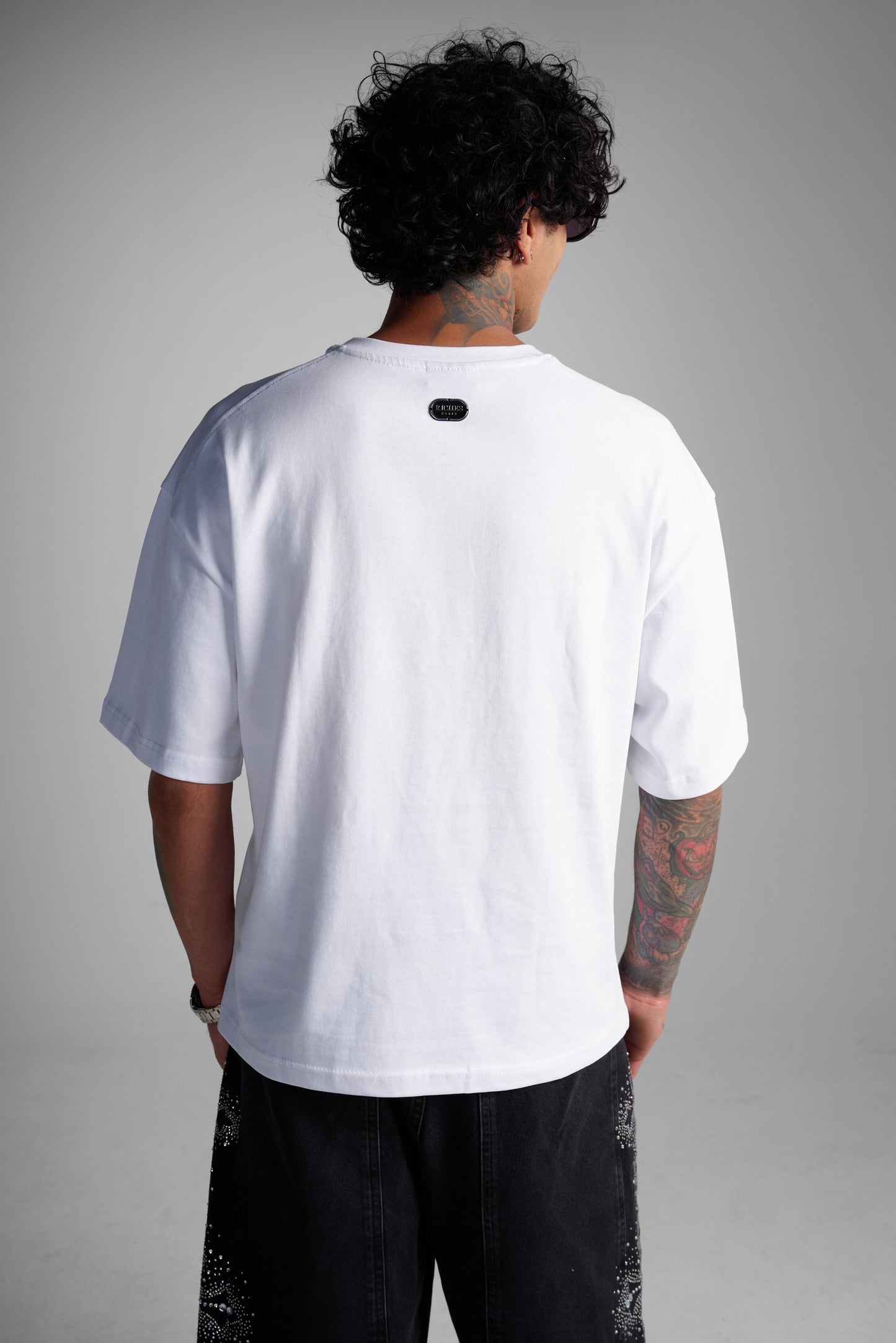 T-shirt oversize imprimé "Riches Love" - blanc