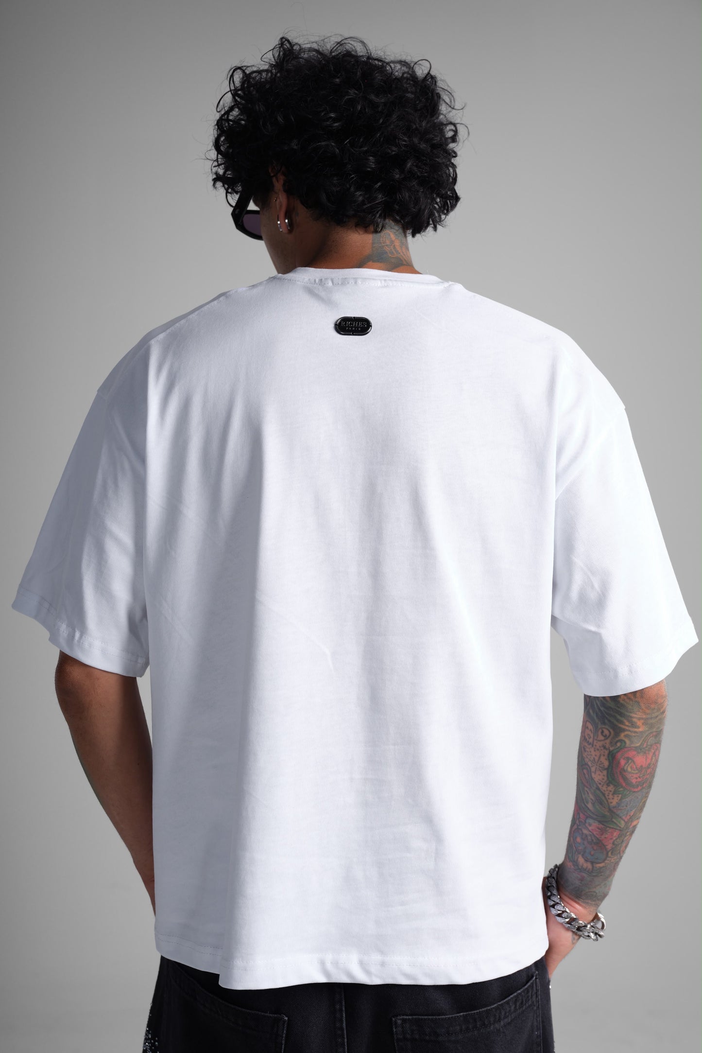 T-shirt oversize imprimé "RC Riches Paris" - blanc