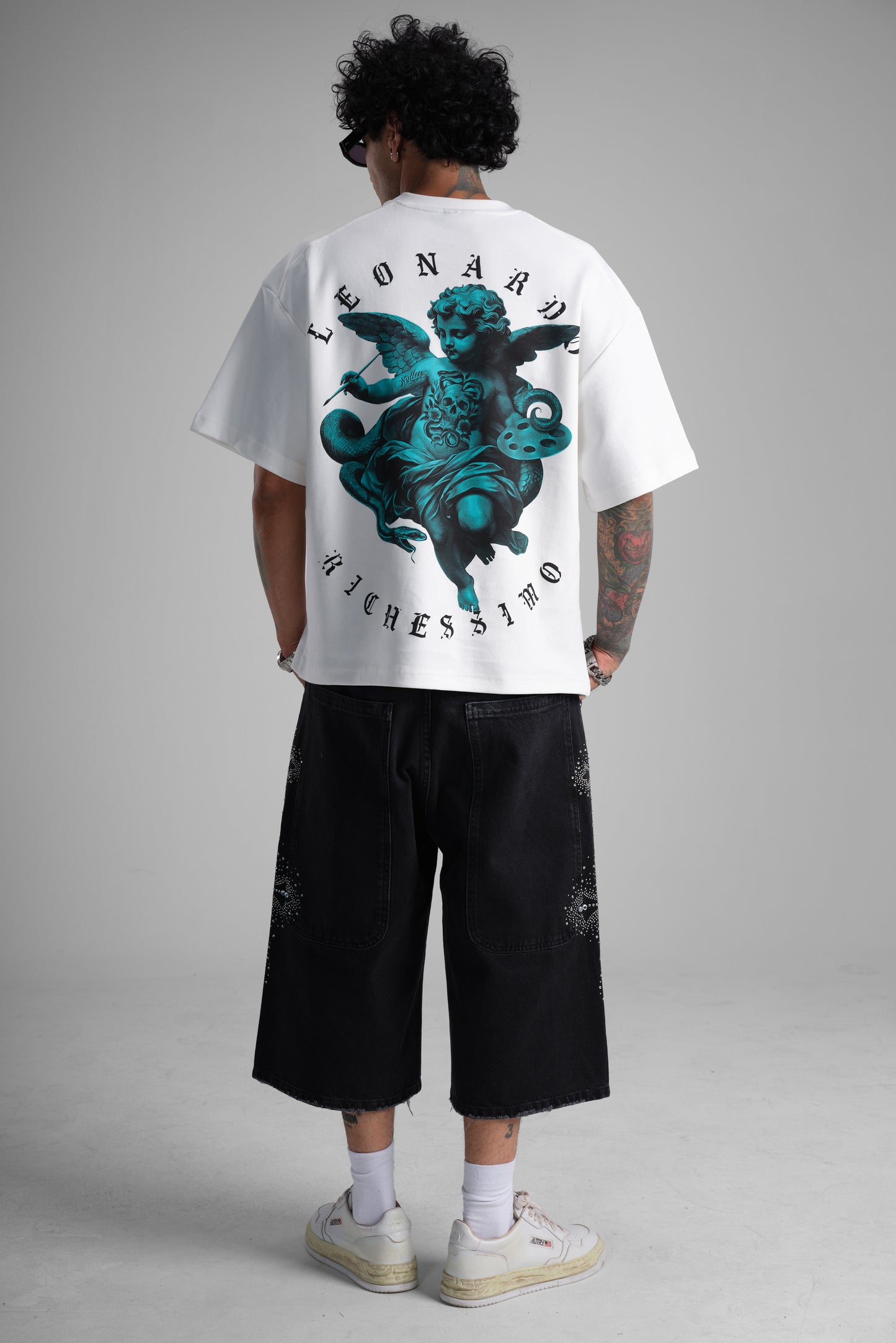 T-shirt oversize imprimé "Leonardo Richessimo" ange - blanc