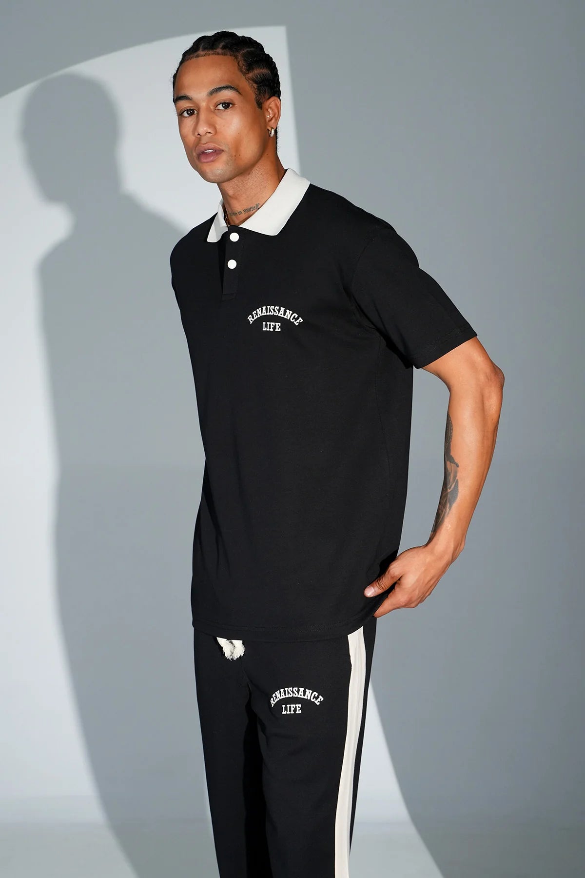 Ensemble Polo & Pantalon "Renaissance Life"- Noir et Gris