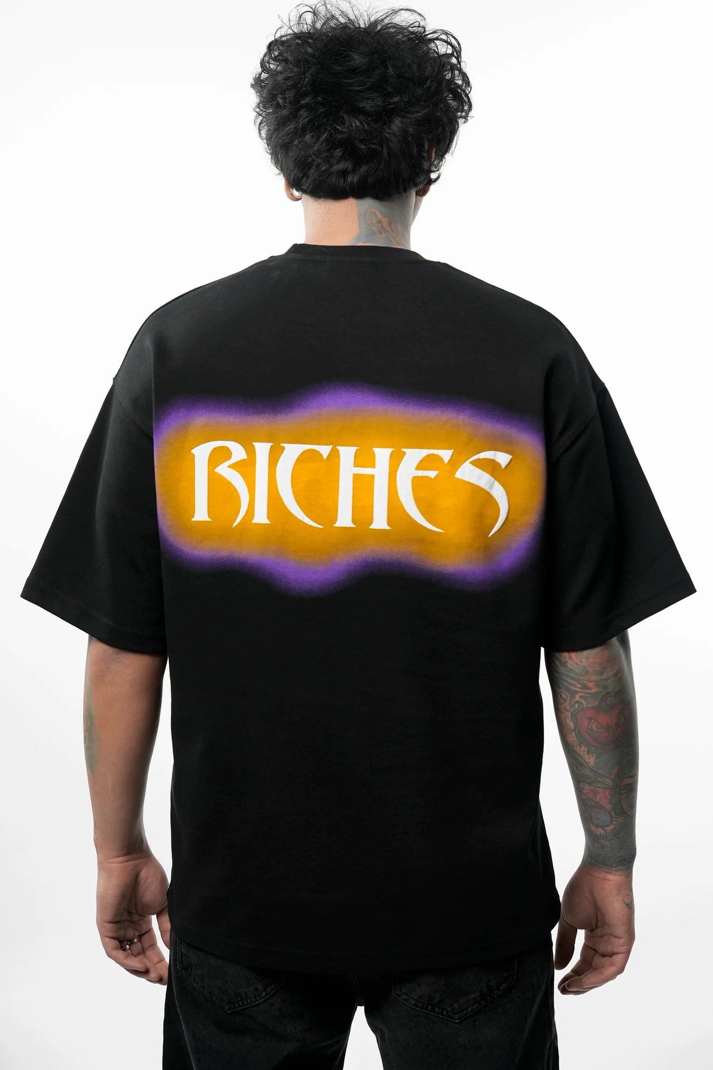 T-shirt "PARIS / RICHES" – Noir et Beige