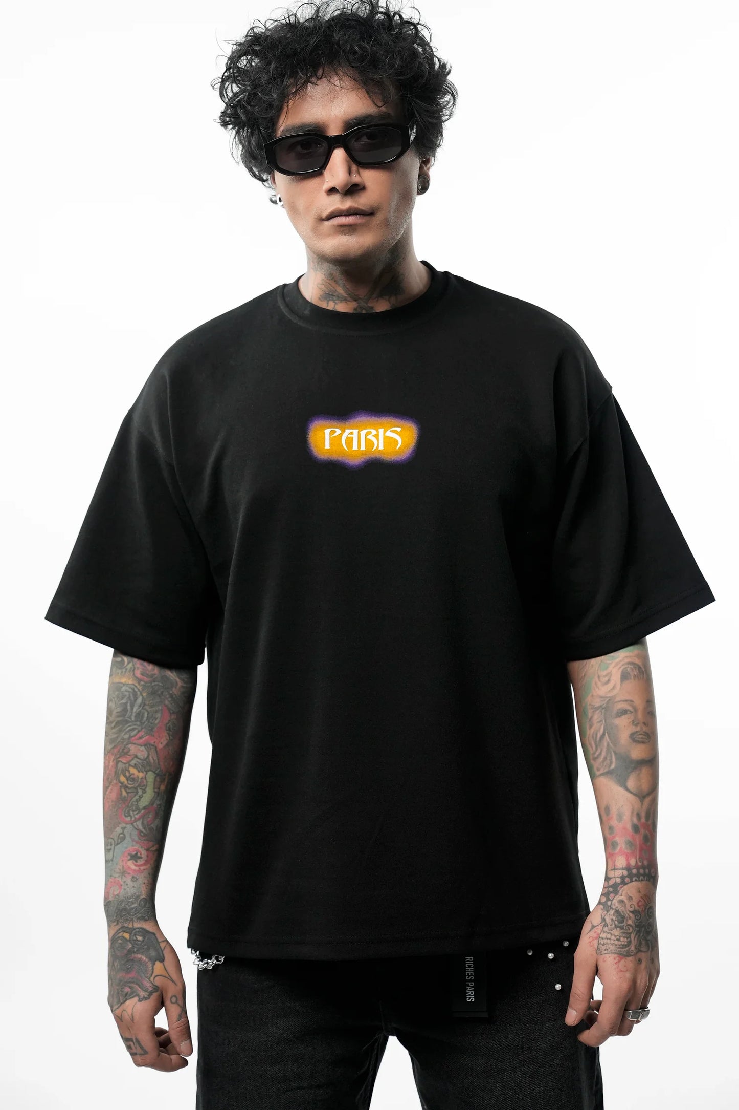 T-shirt "PARIS / RICHES" – Noir et Beige