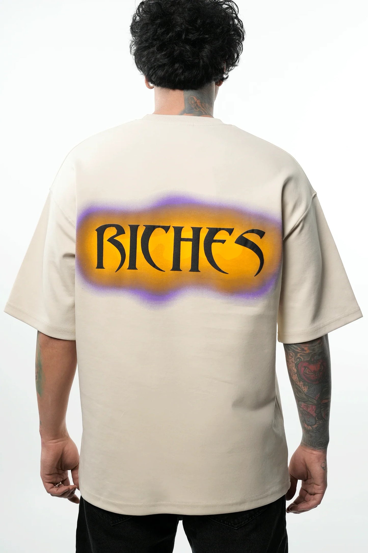T-shirt "PARIS / RICHES" – Noir et Beige