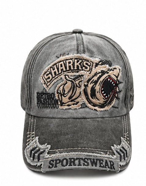 Casquette Vintage Sharks – Gris Délavé