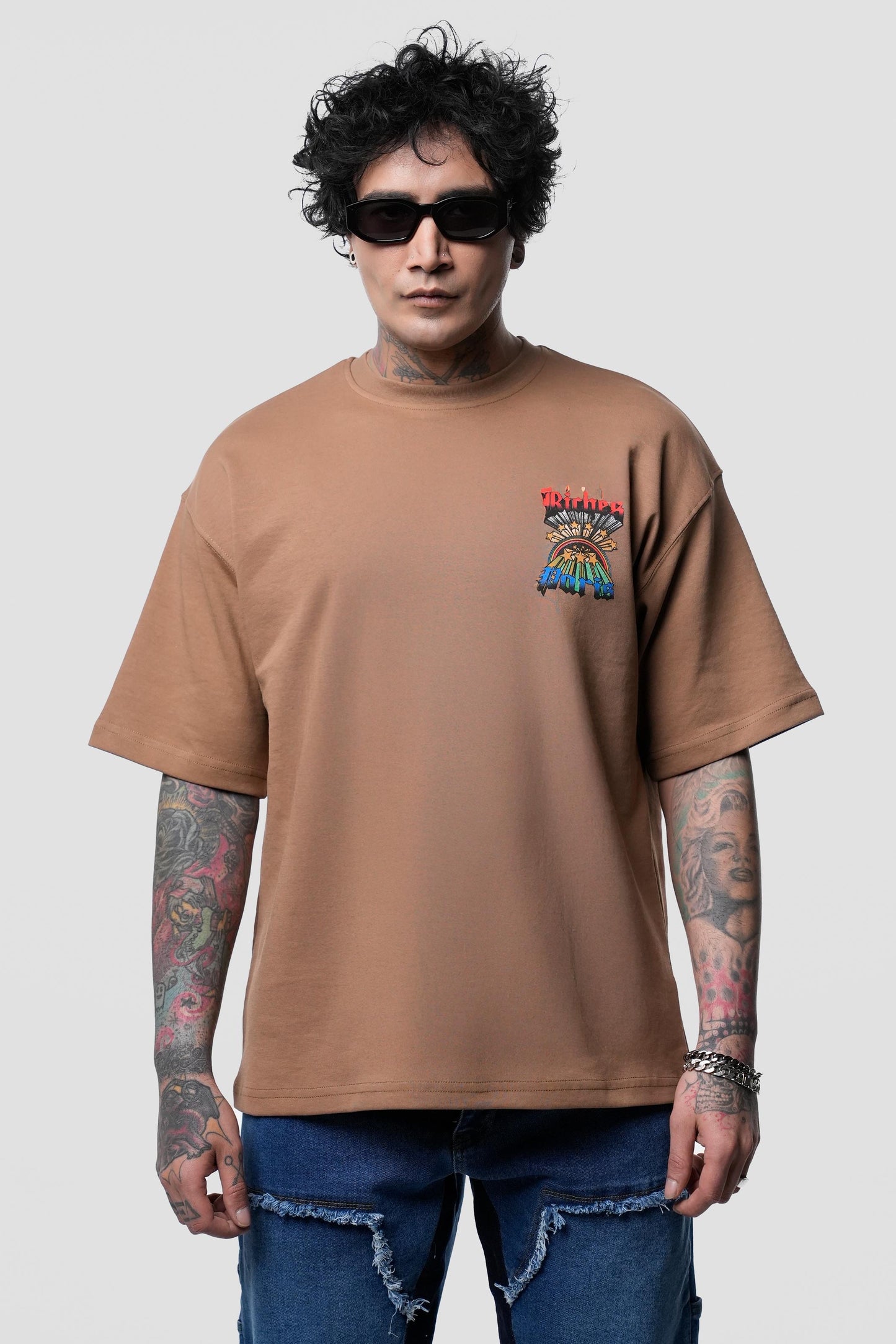 T-shirt oversize “Riches Paris” – Sunset Stars Edition