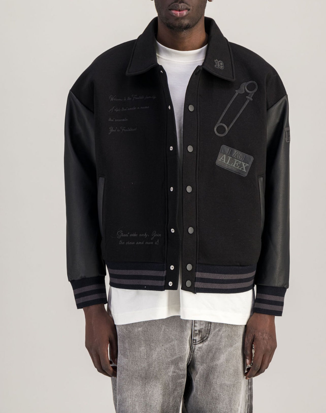 Veste College Oversize Noir/Noir