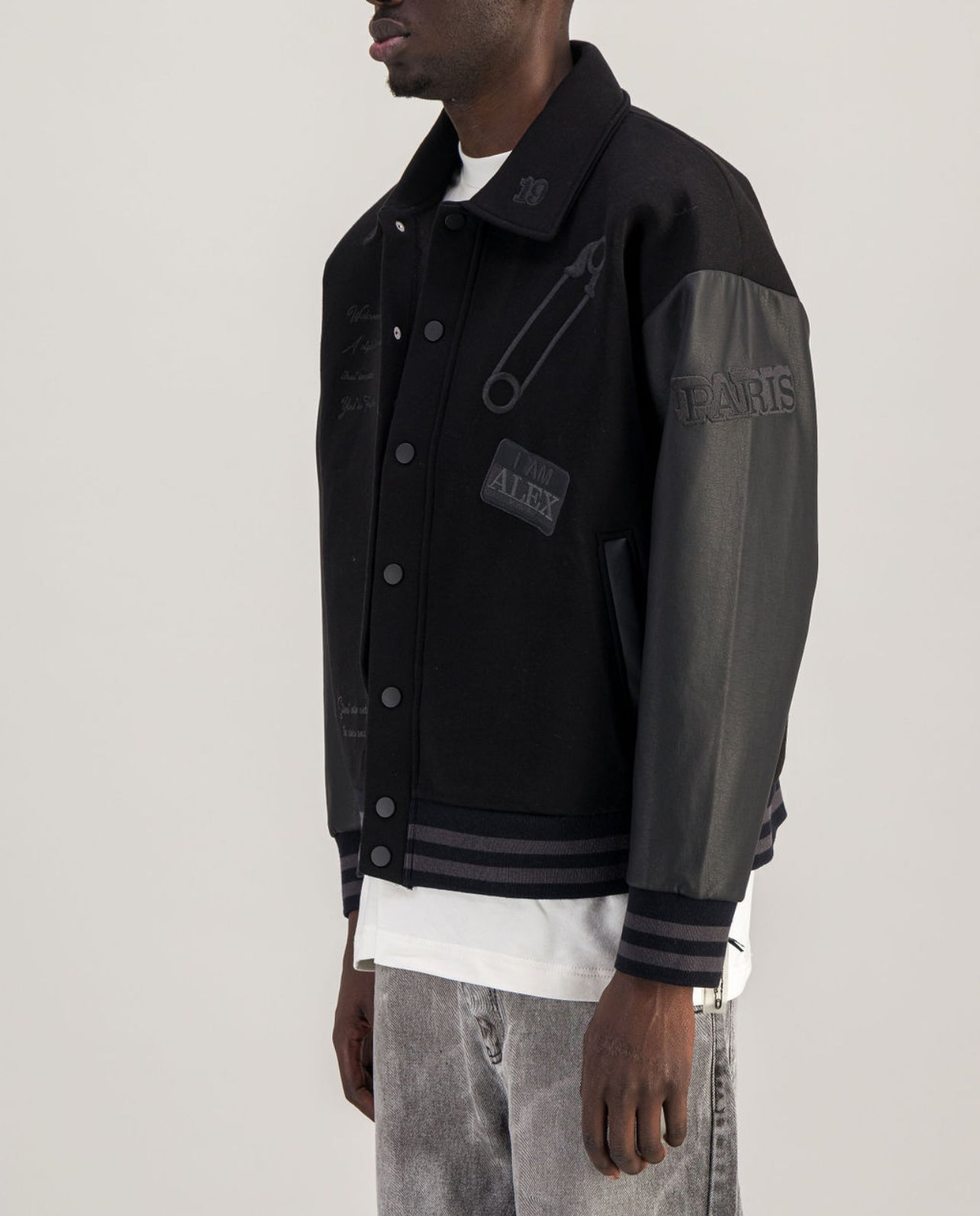 Veste College Oversize Noir/Noir