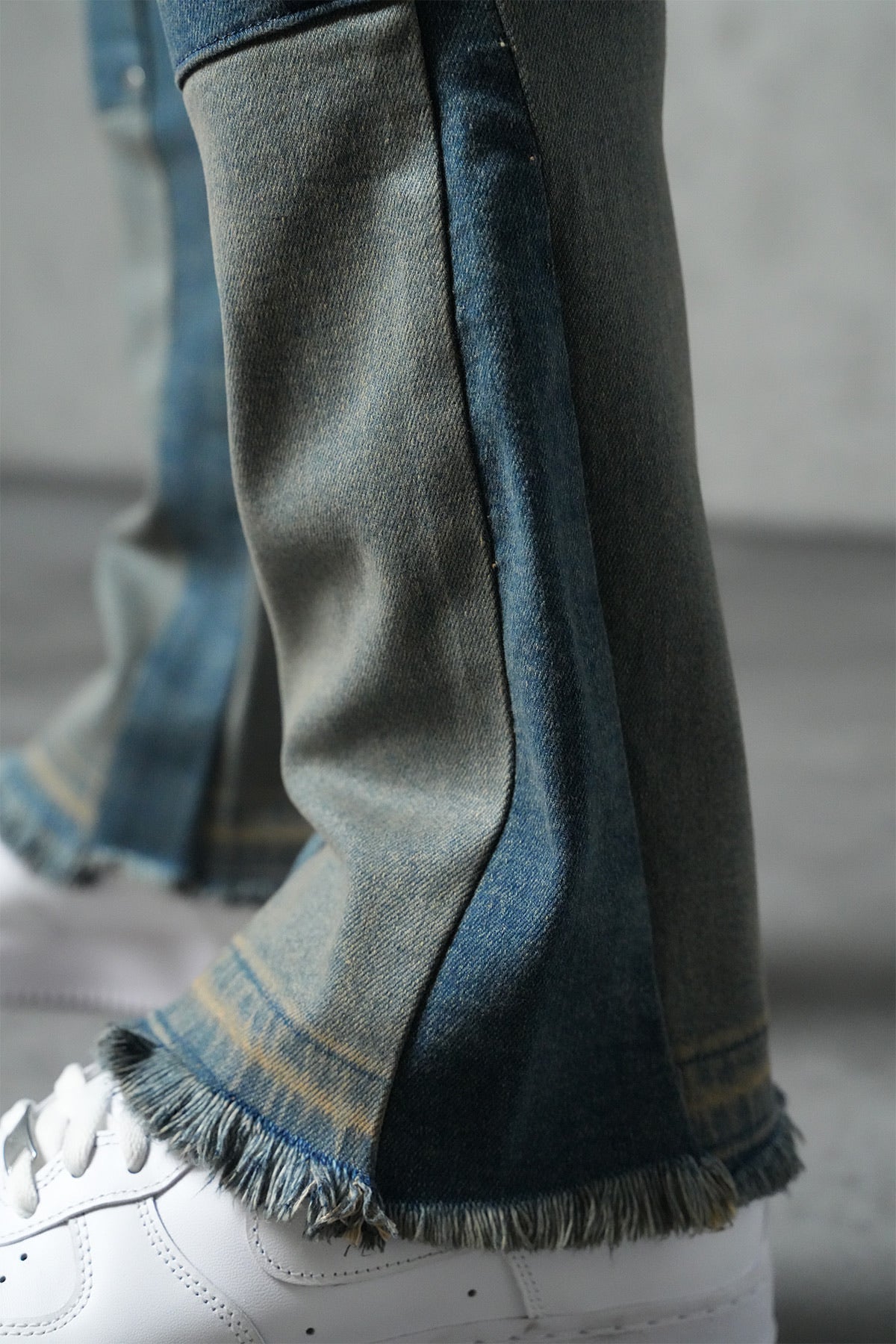 Jean Flare western bleu