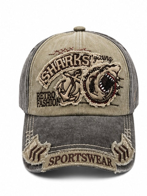 Casquette Vintage Sharks – Gris & Beige