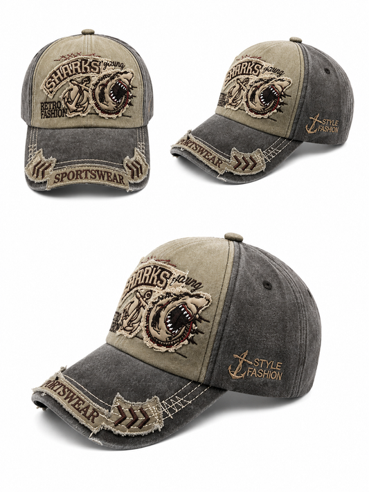 Casquette Vintage Sharks – Gris & Beige
