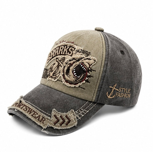 Casquette Vintage Sharks – Gris & Beige