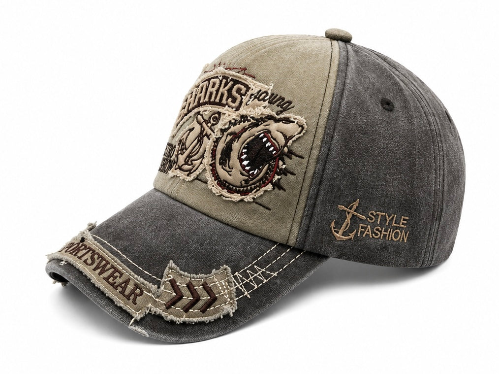 Casquette Vintage Sharks – Gris & Beige