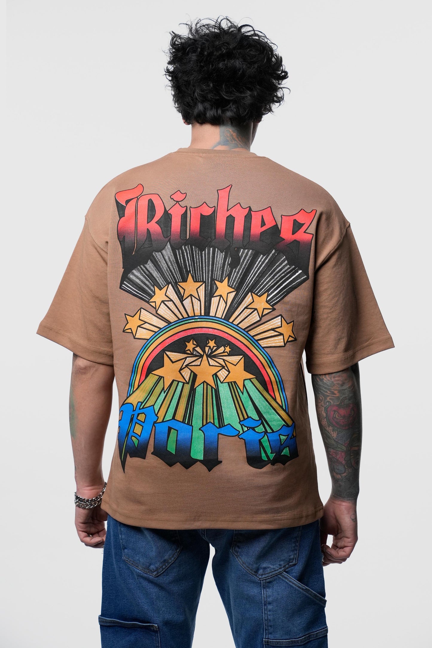 T-shirt oversize “Riches Paris” – Sunset Stars Edition