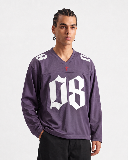 Maillot Oversize “08” – Violet / Blanc
