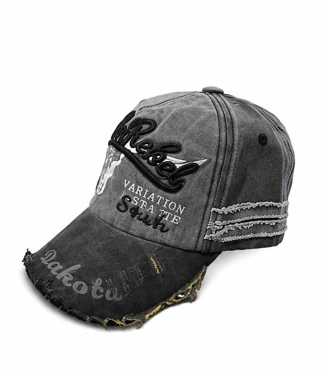 Casquette Vintage Black Rebel – Gris Anthracite