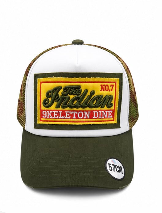 Casquette Trucker The Indian – Kaki Camouflage