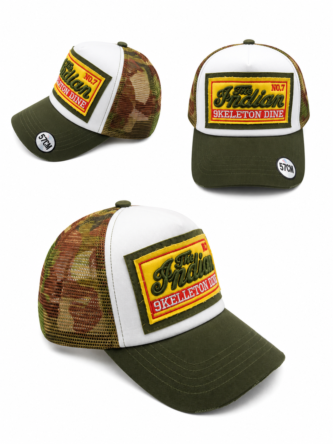 Casquette Trucker The Indian – Kaki Camouflage