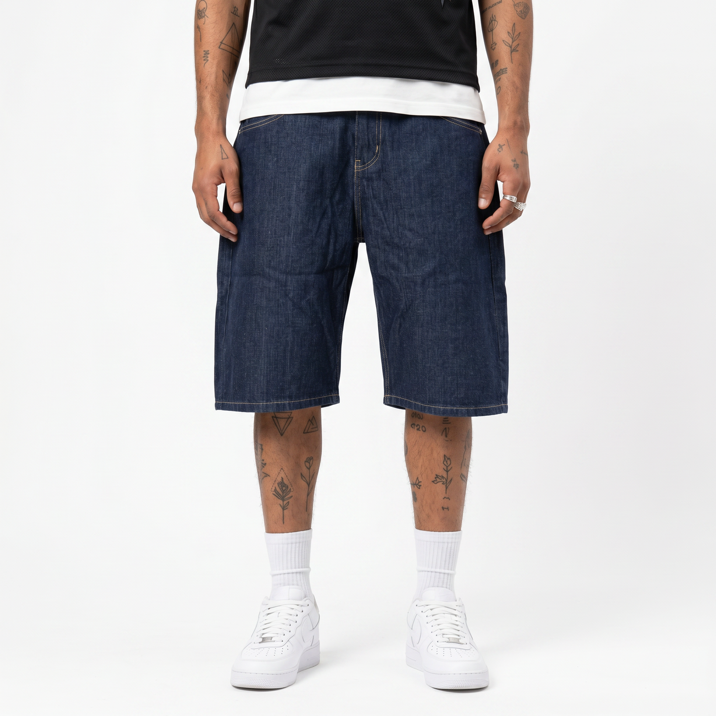 Short en jean brut – coupe droite