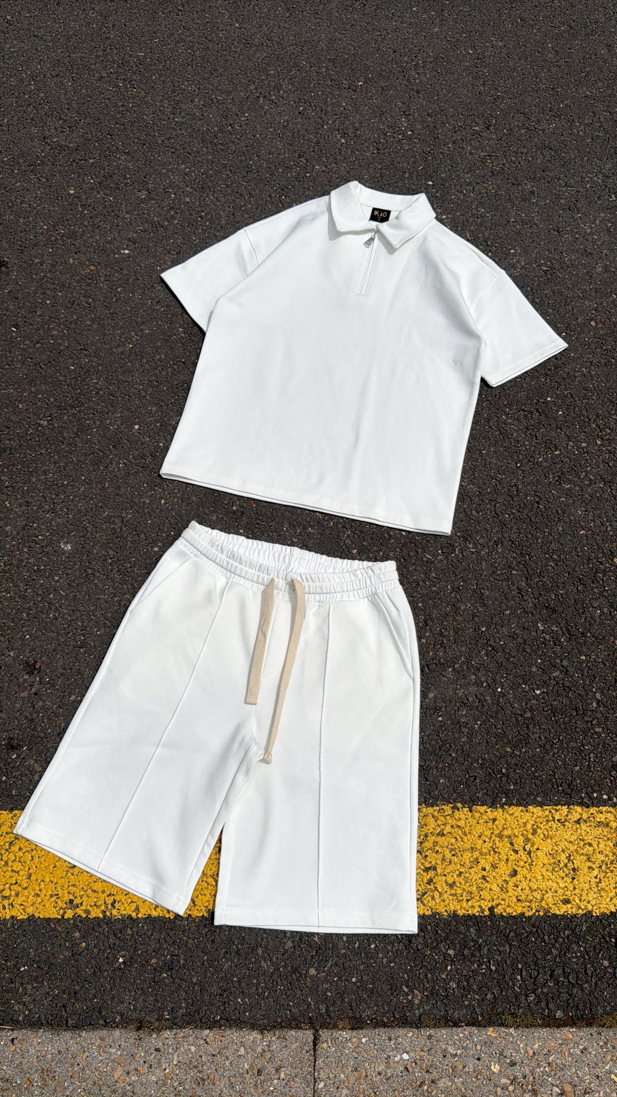 Ensemble Polo Zip Premium – Blanc