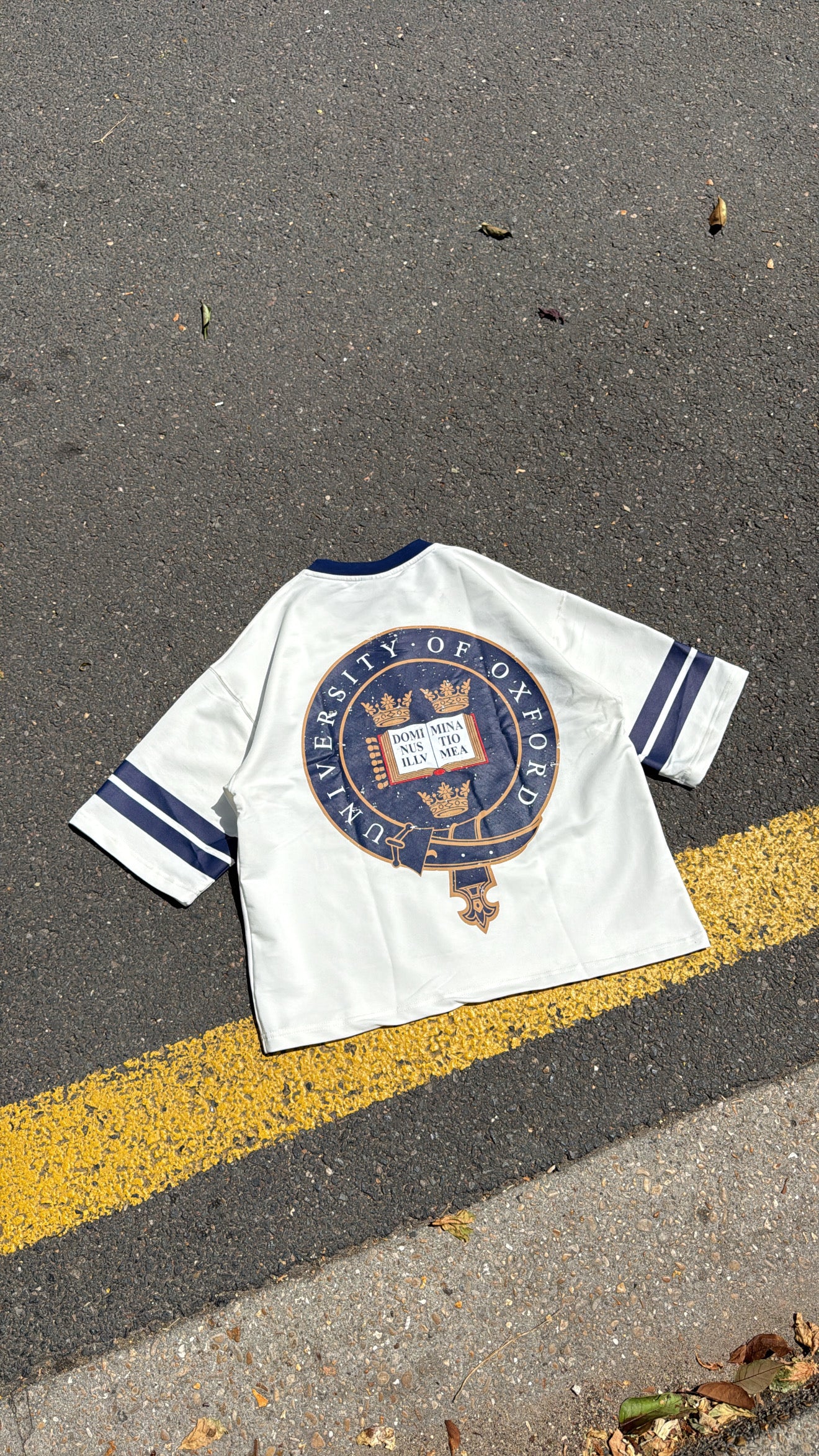 T-shirt Oxford University – Blanc / Bleu Marine
