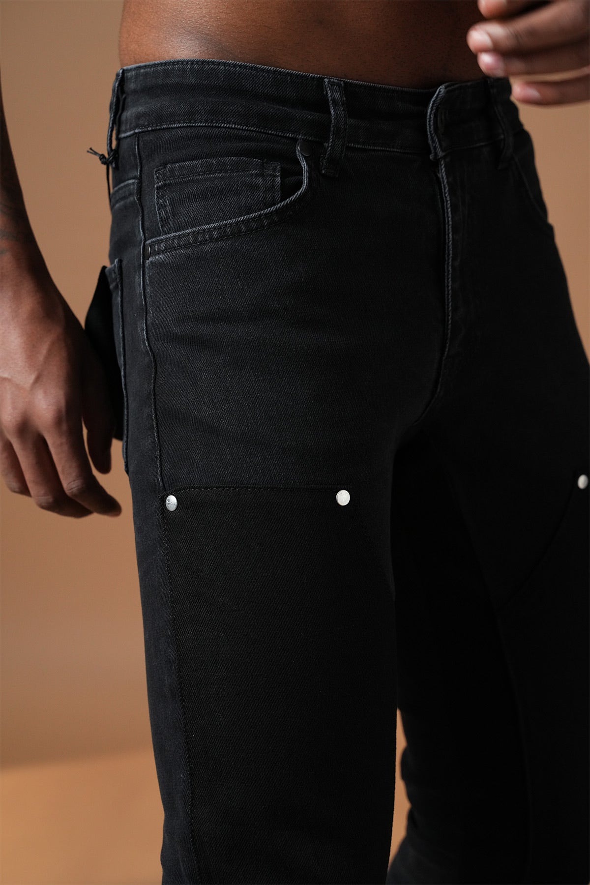 Jean flare noir bicolor