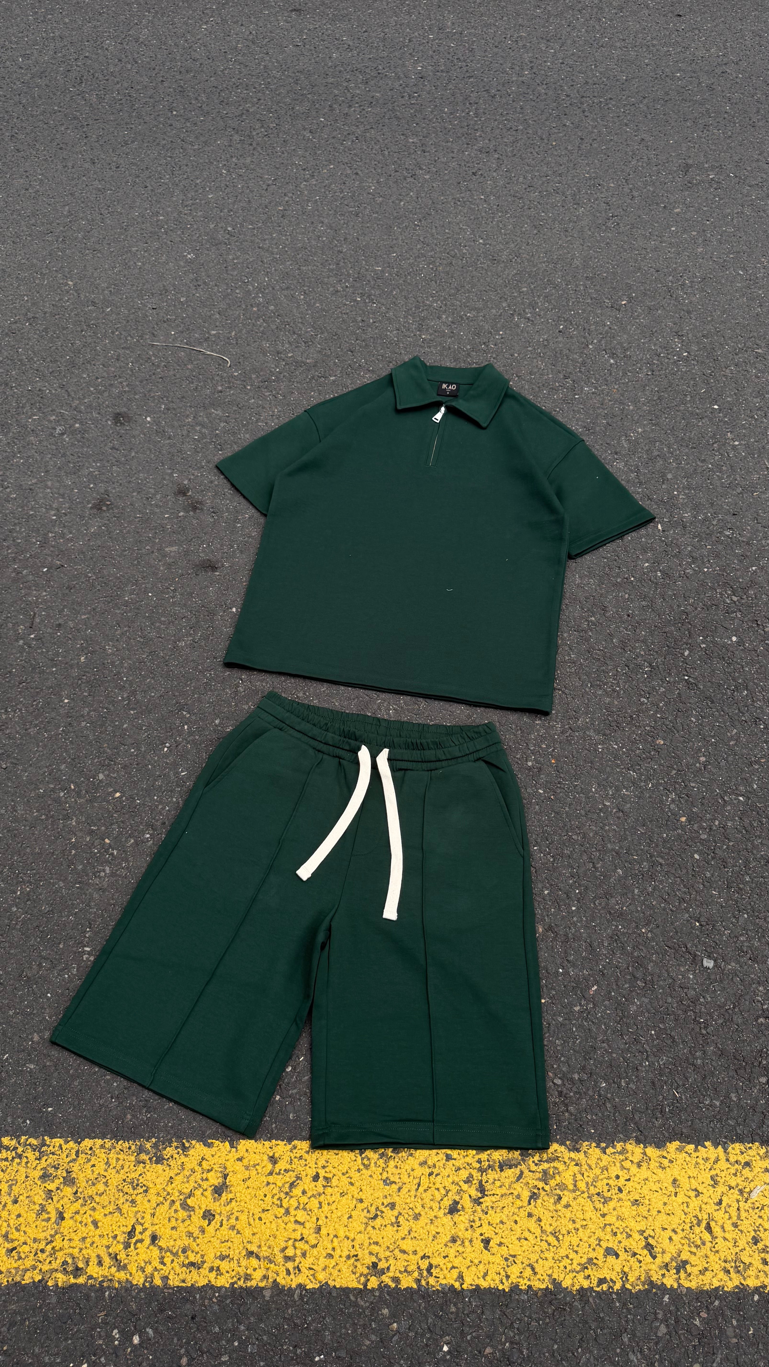 Ensemble Polo Zip Premium – Vert