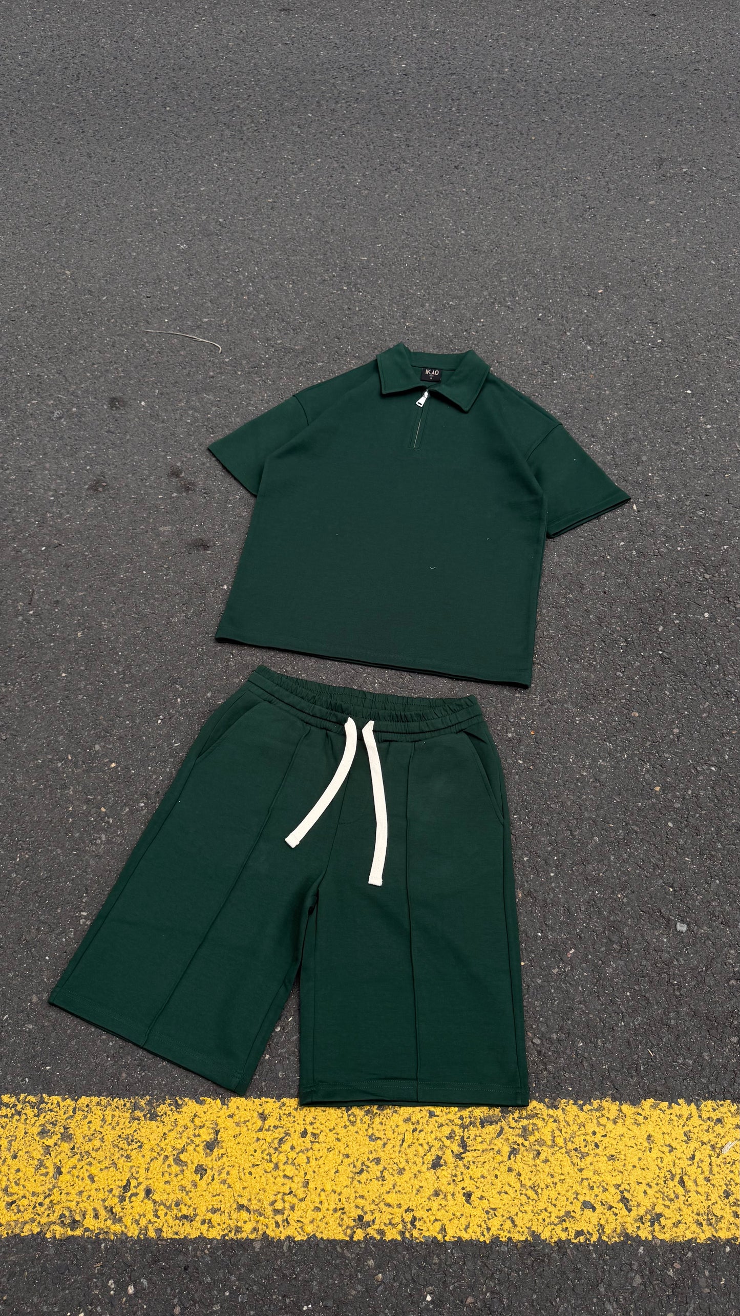 Ensemble Polo Zip Premium – Vert