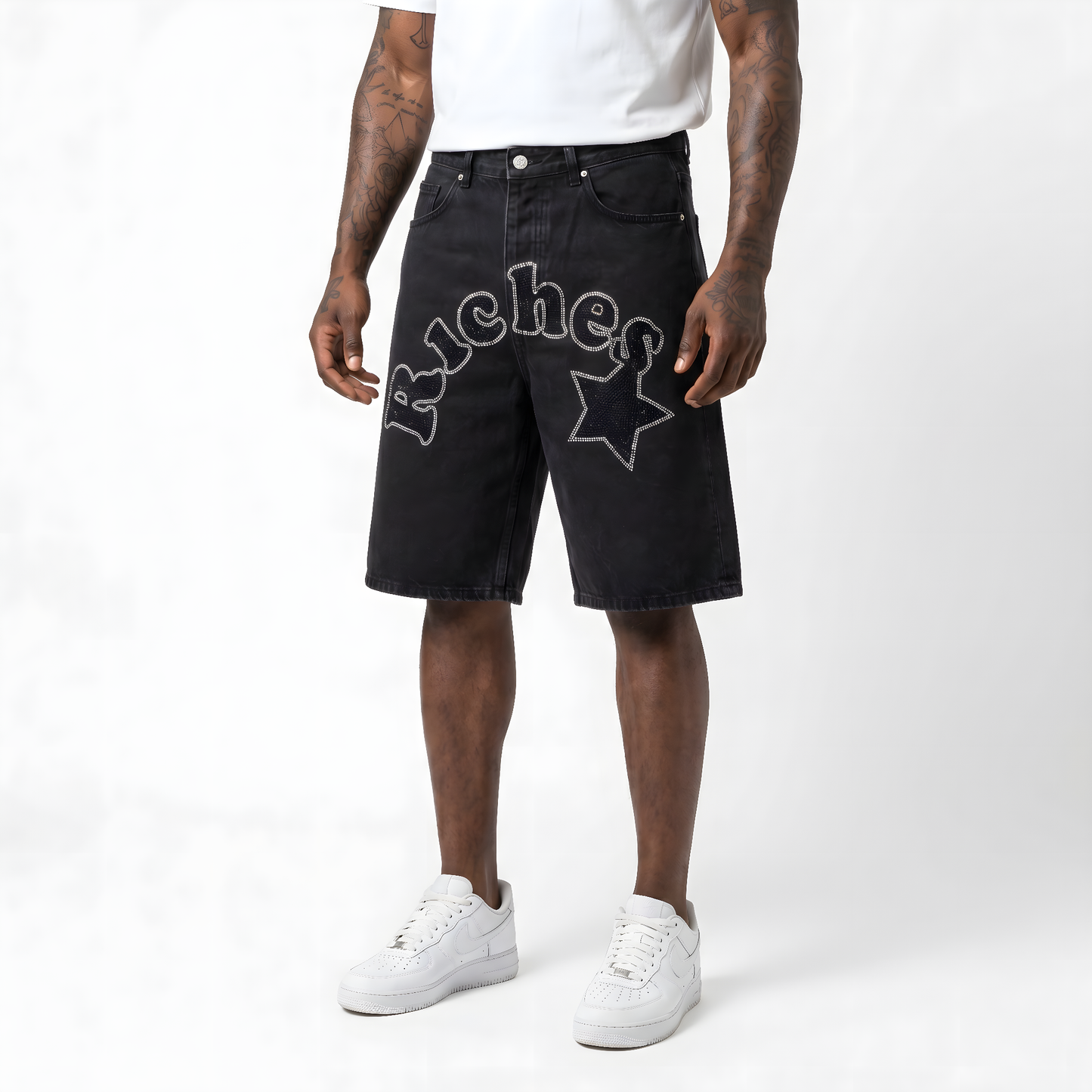 Shorts Baggy Strass "RICHES" — Black
