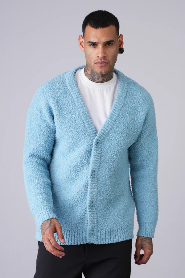 Cardigan- Noir, Blanc & Bleu