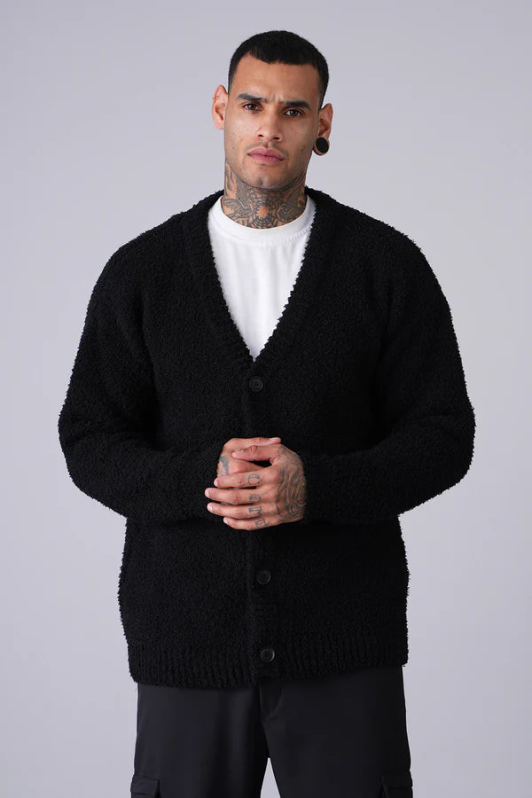 Cardigan- Noir, Blanc & Bleu