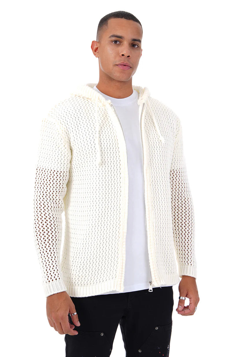 Cardigan à capuche maille zippé