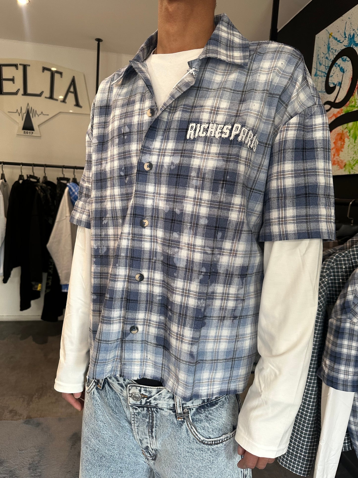 Chemise à carreaux « Riches Paris » longue sleeve