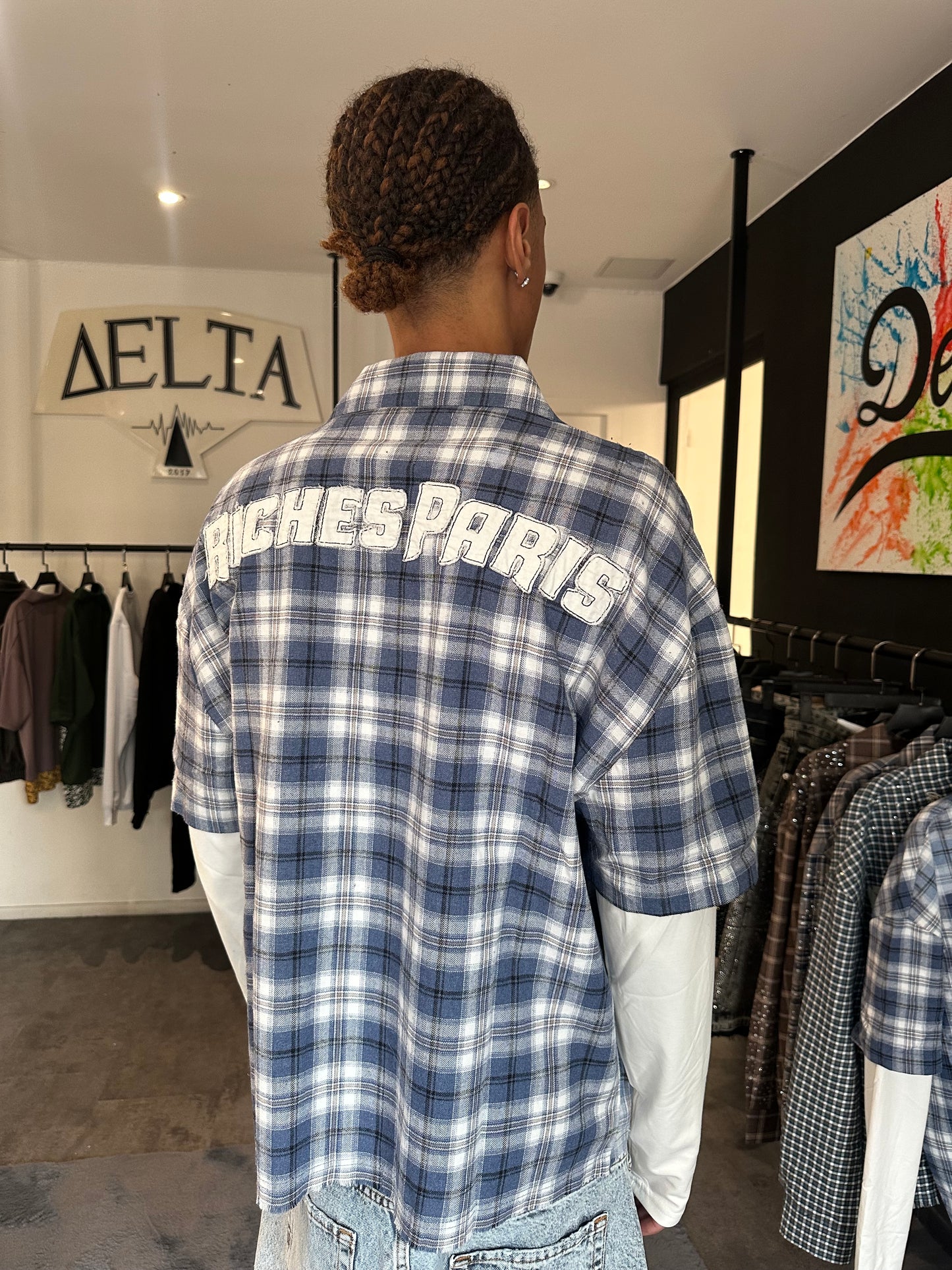 Chemise à carreaux « Riches Paris » longue sleeve