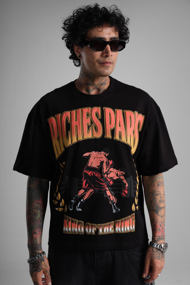 T-shirt Oversize « Riches Paris – King of the Ring » – Noir