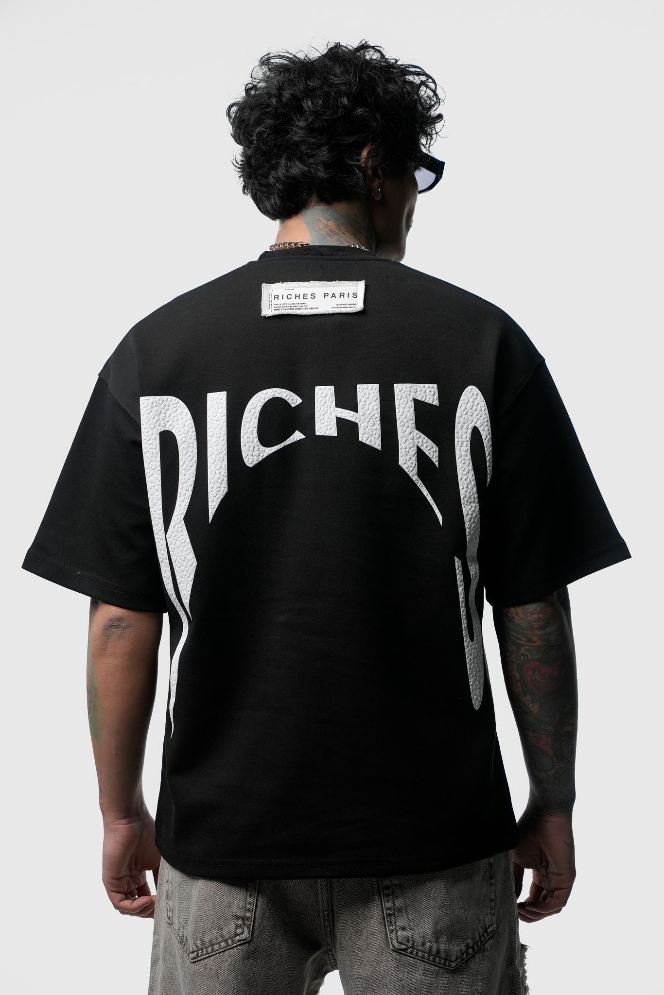 T-shirt signature Riches Paris- Blanc, Noir