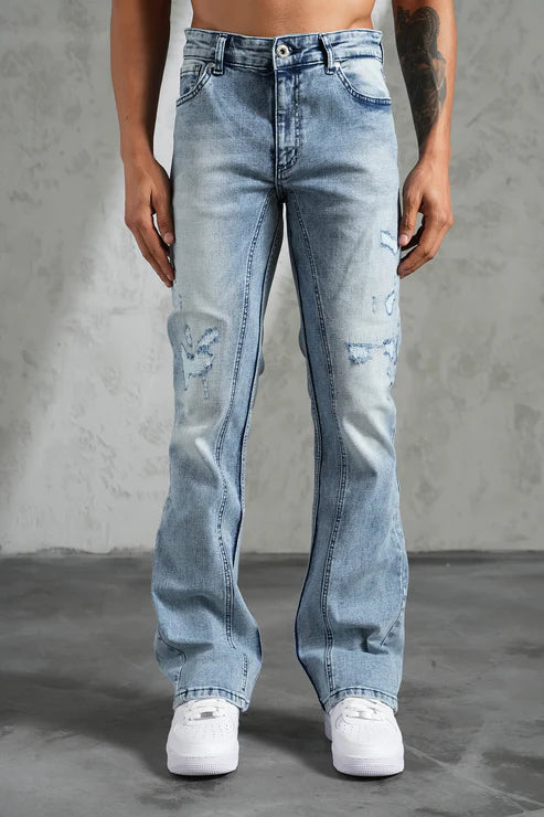 Jean destroy bleu vintage