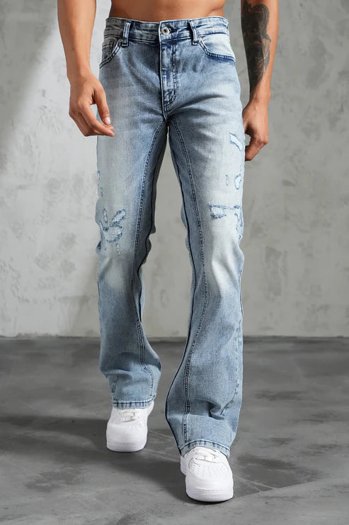 Jean destroy bleu vintage