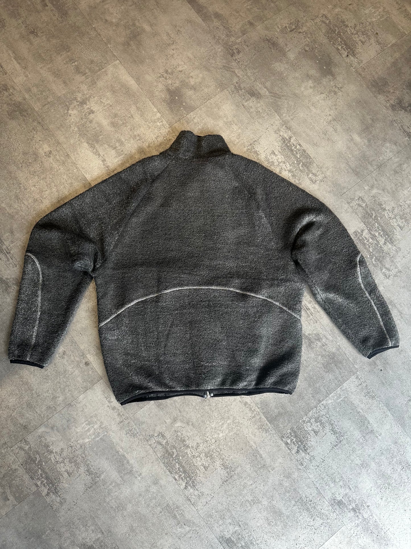 Pull zippé col camionneur gris